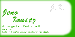 jeno kanitz business card